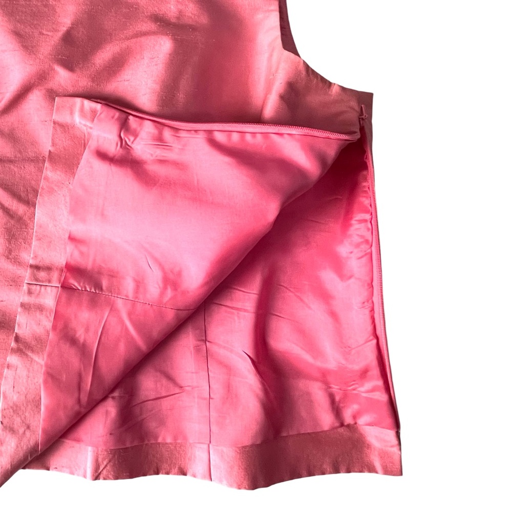 90’s Carlisle Pink Slub Sleeveless Pullover Side Zip Cropped Tank Top Sz14 - Picture 6 of 8